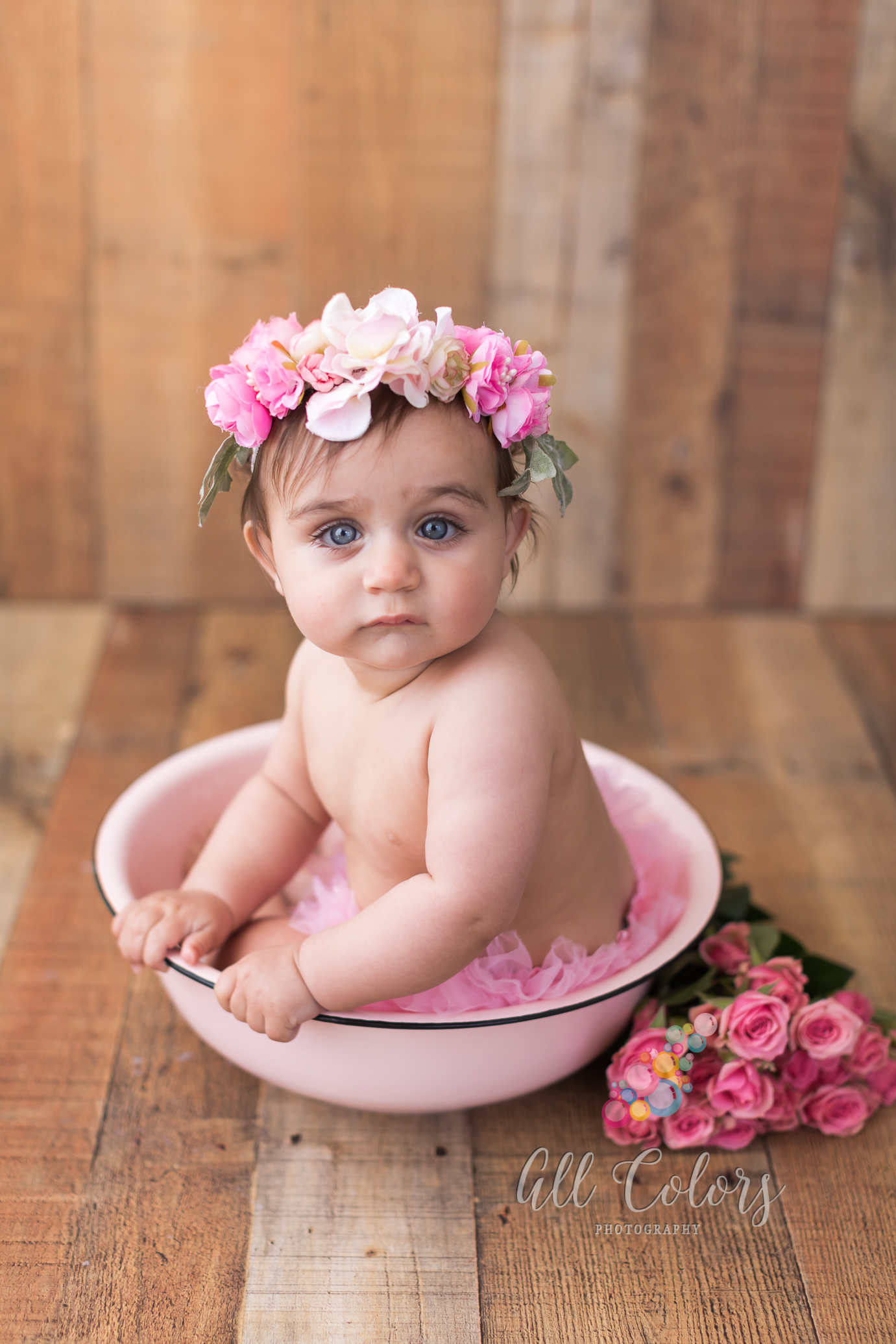 baby and flowers