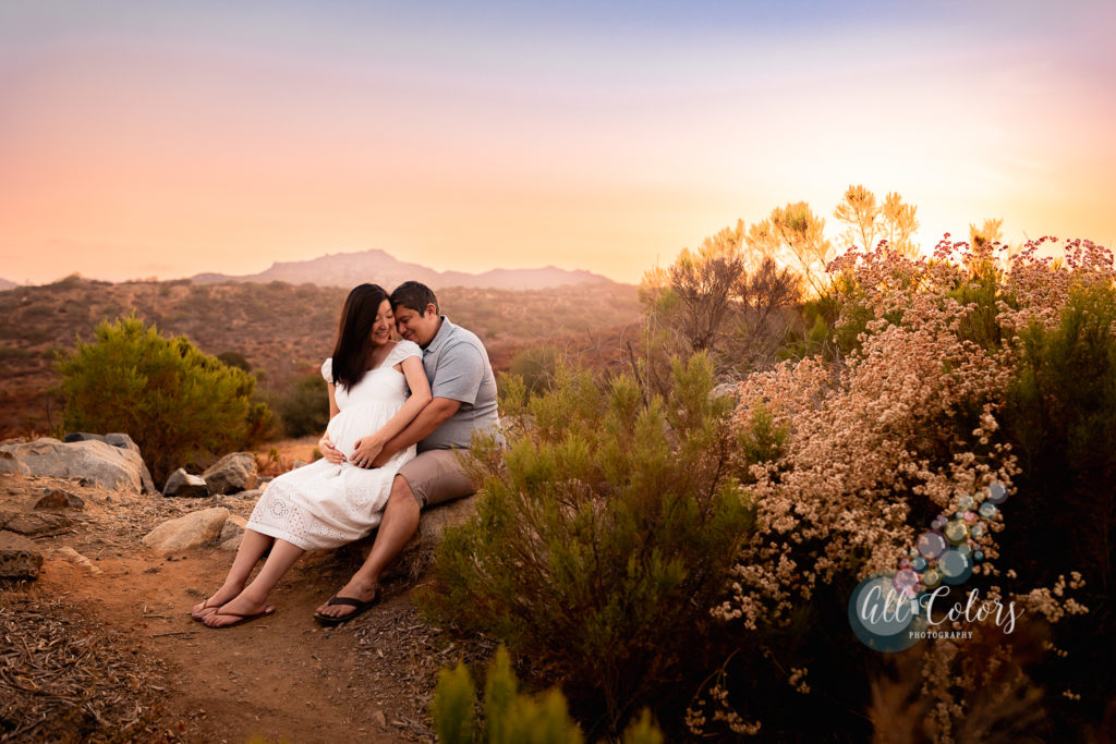 maternity session at sunset in San Diego