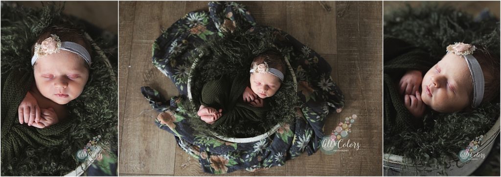 posed newborn photography of female baby