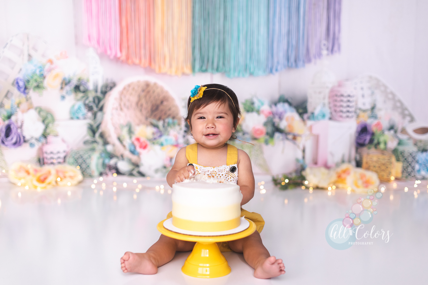 The Sweetest Baby Girl  First Birthday Cake Smash in Charlotte Area